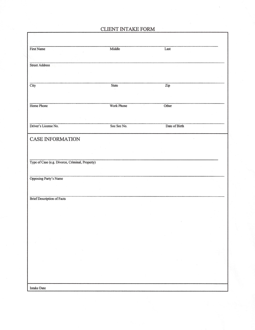 Legal Client Intake Form Template Intake123 Makes It Easy To Create And Manage Client Intake